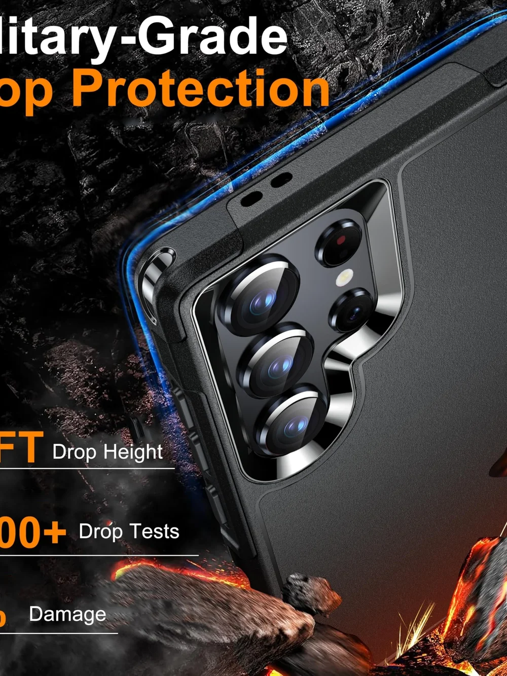 For Samsung S24 Ultra Phone - Black Protective Phone Case